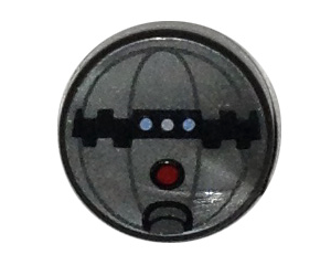 98138pb008 - Tile, Round 1 x 1 with SW Thermal Detonator with Red Button Pattern