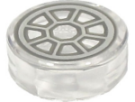 98138pb257 - Tile, Round 1 x 1 with Dark Bluish Gray and Light Bluish Gray SW 8 Spoke Radial TIE Fighter Cockpit Pattern