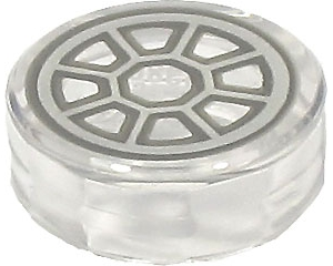98138pb257 - Tile, Round 1 x 1 with Dark Bluish Gray and Light Bluish Gray SW 8 Spoke Radial TIE Fighter Cockpit Pattern