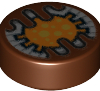 98138pb289 - Tile, Round 1 x 1 with Orange and Silver SW TT-8L/Y7 Gatekeeper Droid Electronic Eye with Gold Dots Pattern