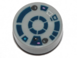 98138pb306 - Tile, Round 1 x 1 with Dark Blue R2-D2 Astromech Droid Pattern