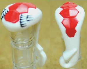 98151pb01 - Minifigure, Headgear Hood and Tail with Red and Black Scales Pattern