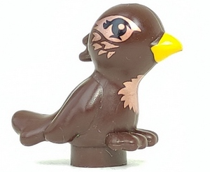 98388pb05 - Bird, Friends / Elves with Bright Light Orange Beak and Copper Chest and Eyes Pattern