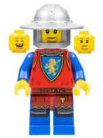 cas562 - Lion Knight - Male, Flat Silver Broad Brim Helmet