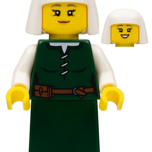 cas570 - Peasant - Female, Dark Green Skirt, White Headdress