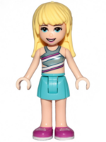 frnd314 - Friends Stephanie - Medium Azure Skirt, Striped Top