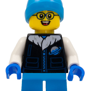 hol259 - Child Boy, Black Ice Planet Coat, Dark Azure Short Legs and Beanie
