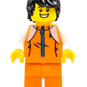 hol267 - Man, Orange Tracksuit, Black Hair