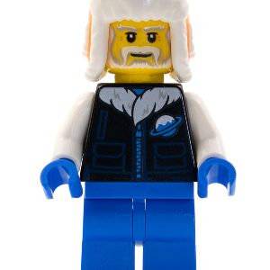 hol269 - Man, Orange Ushanka Hat, Black Ice Planet Coat, Blue Legs