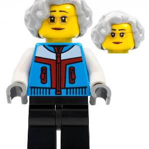 hol280 - Woman, Light Bluish Gray Hair, Dark Azure Coat, Black Legs