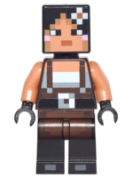 min035 - Minecraft Skin 2 - Pixelated, Female with Flower and Suspenders