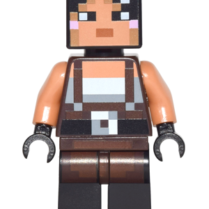 min035 - Minecraft Skin 2 - Pixelated, Female with Flower and Suspenders