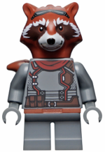 sh742 - Rocket Raccoon - Dark Bluish Gray Outfit, Reddish Brown Head