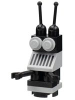 sp133 - Classic Space Droid - Round Plate Base, Light Bluish Gray and Black
