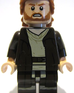 sw1227 - Obi-Wan Kenobi - Reddish Brown Robe, Dark Orange Mid-Length Hair with Ruffled Back