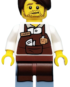 tlm010 - Larry the Barista, The LEGO Movie (Minifigure Only without Stand and Accessories)