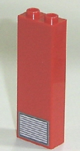 2454pb027 - Brick 1 x 2 x 5 with Vent Pattern (Sticker) - Set 7892