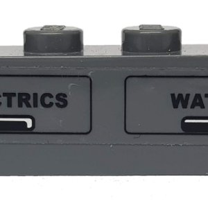 3010pb052L - Brick 1 x 4 with Black 'ELECTRICS' and 'WATER' Pattern (Sticker) - Set 7938