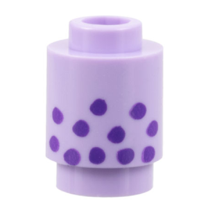3062bpb073 - Brick, Round 1 x 1 Open Stud with Dark Purple Spots Pattern