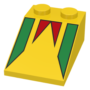 3298p19 - Slope 33 3 x 2 with Green and Red FreeStyle Pennant Pattern