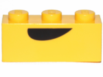3622pb102 - Brick 1 x 3 with Black Curved Semicircle Pattern (Banarnar Mouth)