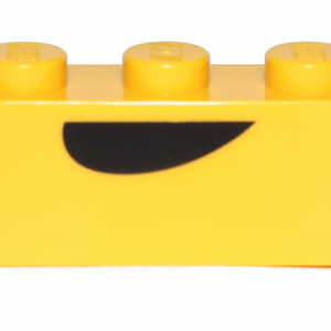 3622pb102 - Brick 1 x 3 with Black Curved Semicircle Pattern (Banarnar Mouth)