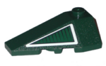 43710pb04 - Wedge 4 x 2 Triple Left with Dark Green Triangle with White Border Pattern (Sticker) - Set 8100