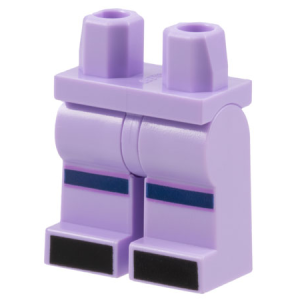 970c00pb1446 - Hips and Legs with Dark Blue and Medium Lavender Knee Stripes, Black Toes Pattern