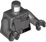 973pb5049c01 - Torso Female SW Imperial Crew Uniform with Black Belt with Silver Buckle, Badge with 3 Red and 1 Blue Square Pattern / Dark Bluish Gray Arms / Black Hands