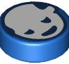 98138pb356 - Tile, Round 1 x 1 with White Head with Dark Blue Eyes and Mouth Pattern