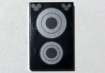 26603pb185 - Tile 2 x 3 with Silver Concentric Circles Stove Plate Pattern