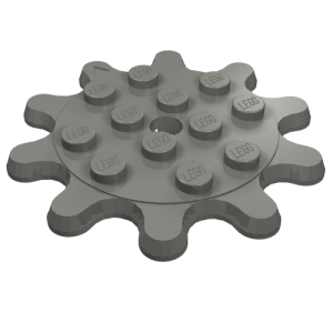 35443 - Plate, Round 4 x 4 with 10 Gear Teeth / Flower Petals