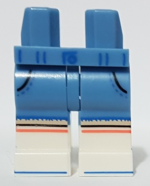 970c00pb1275 - Hips and Legs with White Boots, Black Pockets, Blue Belt and Buckle, Stripes Pattern