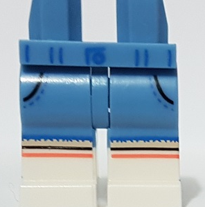 970c00pb1275 - Hips and Legs with White Boots, Black Pockets, Blue Belt and Buckle, Stripes Pattern