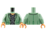 973pb4479c01 - Torso Jacket, Nougat Neck, Black Shirt with White Spots and Buttons Pattern / Sand Green Arms / Nougat Hands
