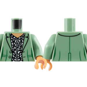 973pb4479c01 - Torso Jacket, Nougat Neck, Black Shirt with White Spots and Buttons Pattern / Sand Green Arms / Nougat Hands