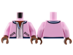 973pb4481c01 - Torso Jacket, Reddish Brown Neck, Black Pockets and White Shirt Pattern / Bright Pink Arms / Reddish Brown Hands