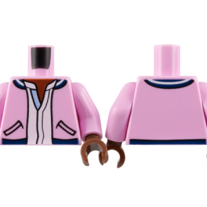 973pb4481c01 - Torso Jacket, Reddish Brown Neck, Black Pockets and White Shirt Pattern / Bright Pink Arms / Reddish Brown Hands