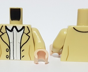 973pb4484c01 - Torso Jacket with Black Lapels, White Shirt Pattern / Tan Arms / Light Nougat Hands