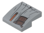 15068pb470 - Slope, Curved 2 x 2 x 2/3 with Robe, Dark Brown Pouch, and Reddish Brown Belt Pattern (Gandalf Robe)