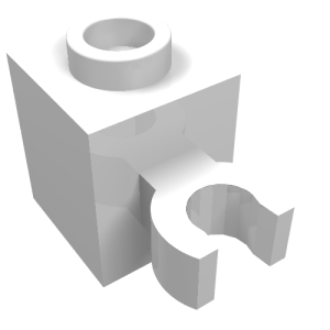 60475b - Brick, Modified 1 x 1 with Open O Clip (Vertical Grip) - Hollow Stud