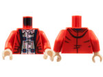 973pb4380c01 - Torso Jacket, Sand Green and Light Bluish Gray Plaid Shirt Pattern / Red Arms / Light Nougat Hands