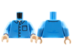973pb4382c01 - Torso Shirt with Collar, 5 Buttons, Pocket, Medium Nougat Neck Pattern / Medium Blue Arms / Light Nougat Hands
