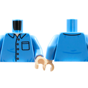 973pb4382c01 - Torso Shirt with Collar, 5 Buttons, Pocket, Medium Nougat Neck Pattern / Medium Blue Arms / Light Nougat Hands