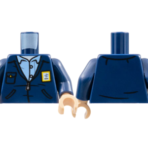 973pb4383c01 - Torso Jacket with Yellow USPS Postal Patch, Silver Zipper, Bright Light Blue Shirt Pattern / Dark Blue Arms / Light Nougat Hands