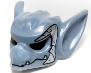 15065pb01 - Minifigure, Headgear Mask Bat with Fangs and Silver Scaled Armor Pattern