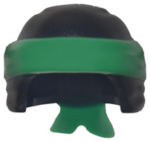 24496pb07 - Minifigure, Headgear Ninjago Wrap Type 3 with Green Bandana and Knot Pattern