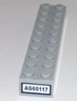 3006pb010 - Brick 2 x 10 with 'AG60117' Pattern on End (Sticker) - Set 60117
