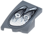 80177pb006 - Wedge 3 x 2 Left No Studs with Pagani Utopia Car Headlight, 2 Silver Bulbs and Black Outline Pattern