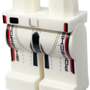 970c00pb1471 - Hips and Legs with 'PORSCHE', Black and Red Stripes, and Silver Lines and Stitching Pattern